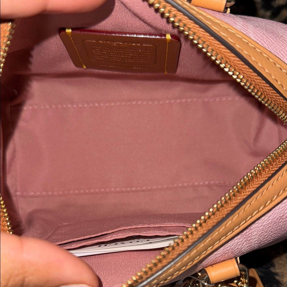 Coach Pink Signature Mini Rowan with Tan Trim - Picture 4 of 4